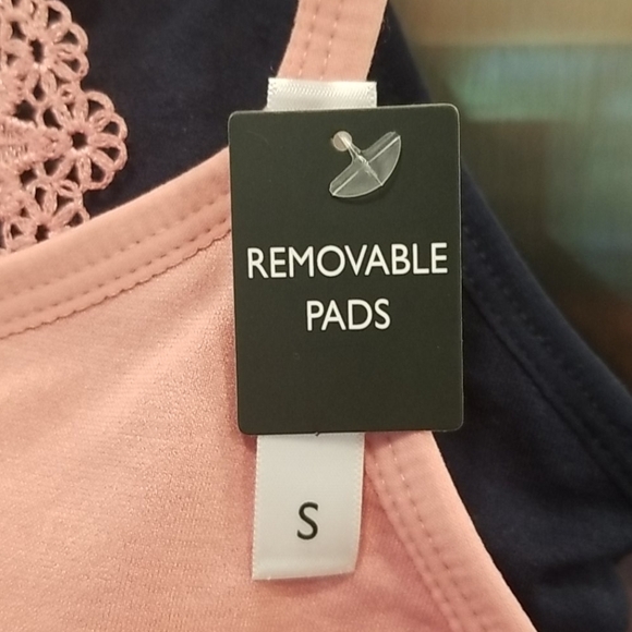 💕LAURA ASHLEY💕 Lace Back Bralettes (2 Pack) Pink & Navy Blue Small S NWT - Picture 9 of 12